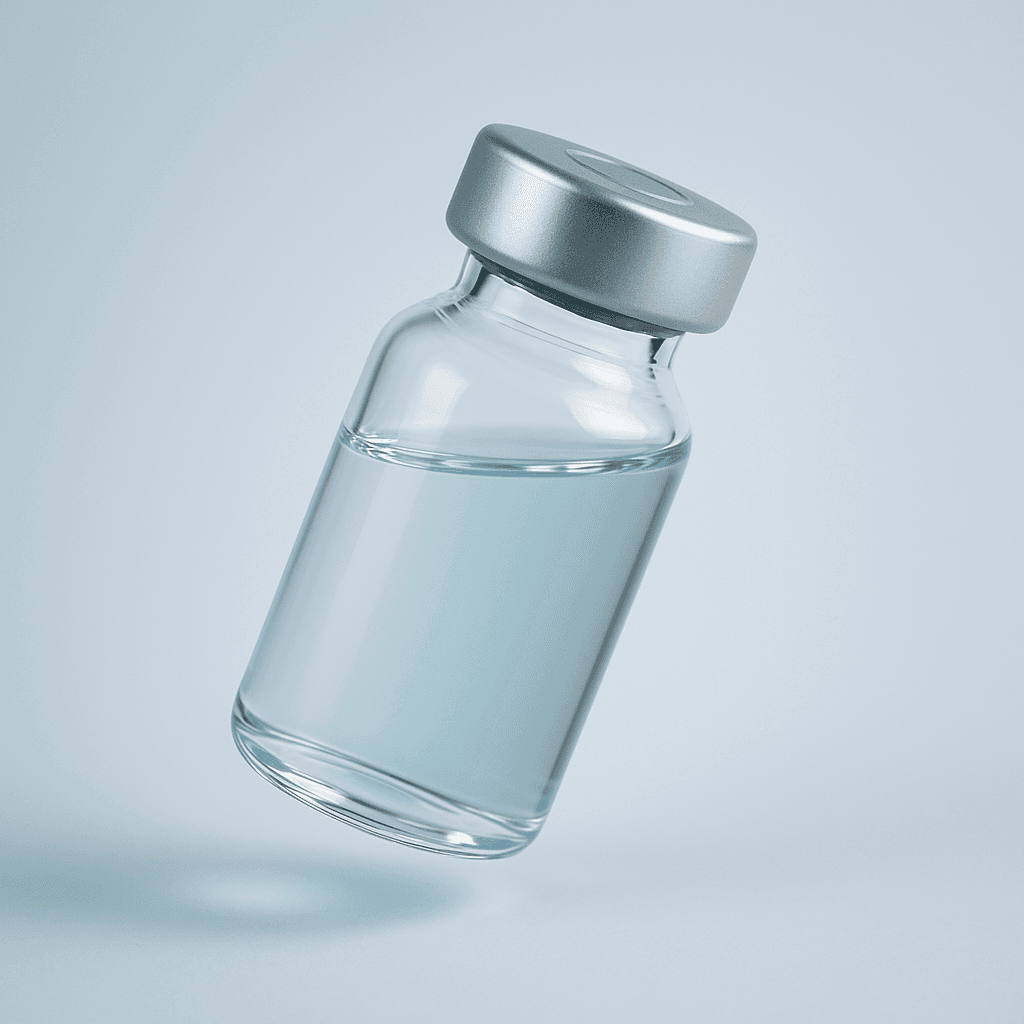 Molecular structure diagram of Ipamorelin showing its peptide sequence and chemical structure